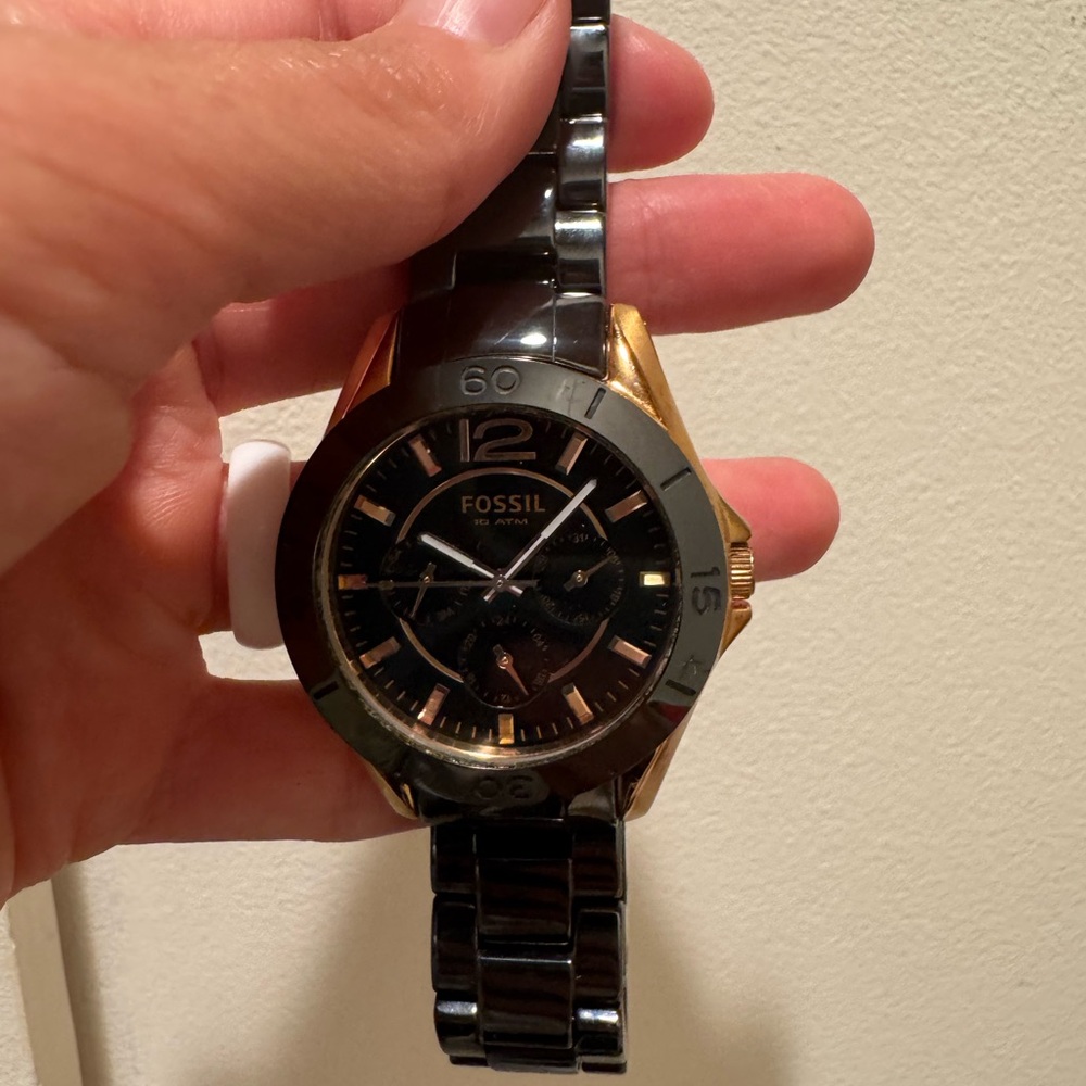 Fossil Black and Gold Women's Watch